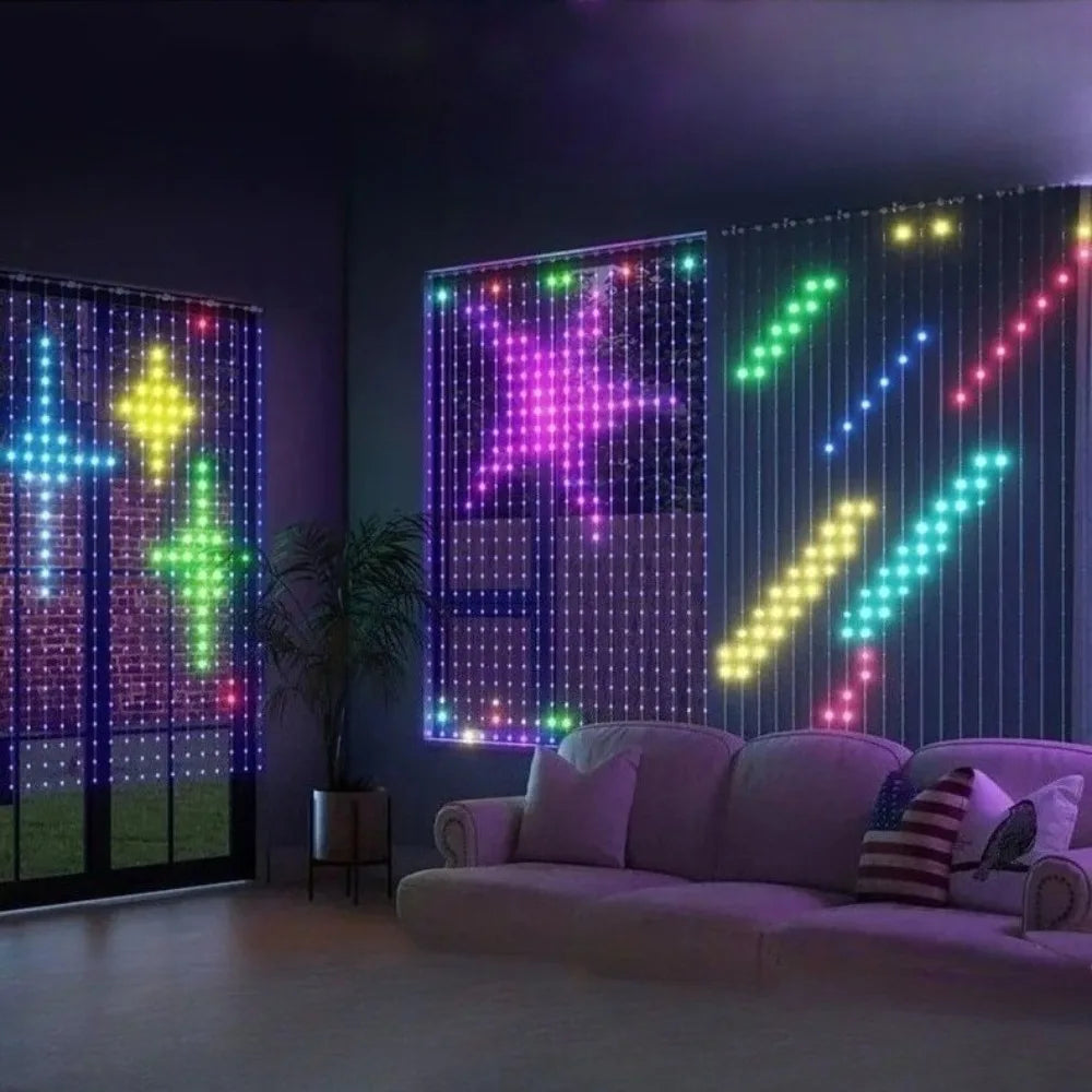 Smart LED Curtain String Lights for Christmas