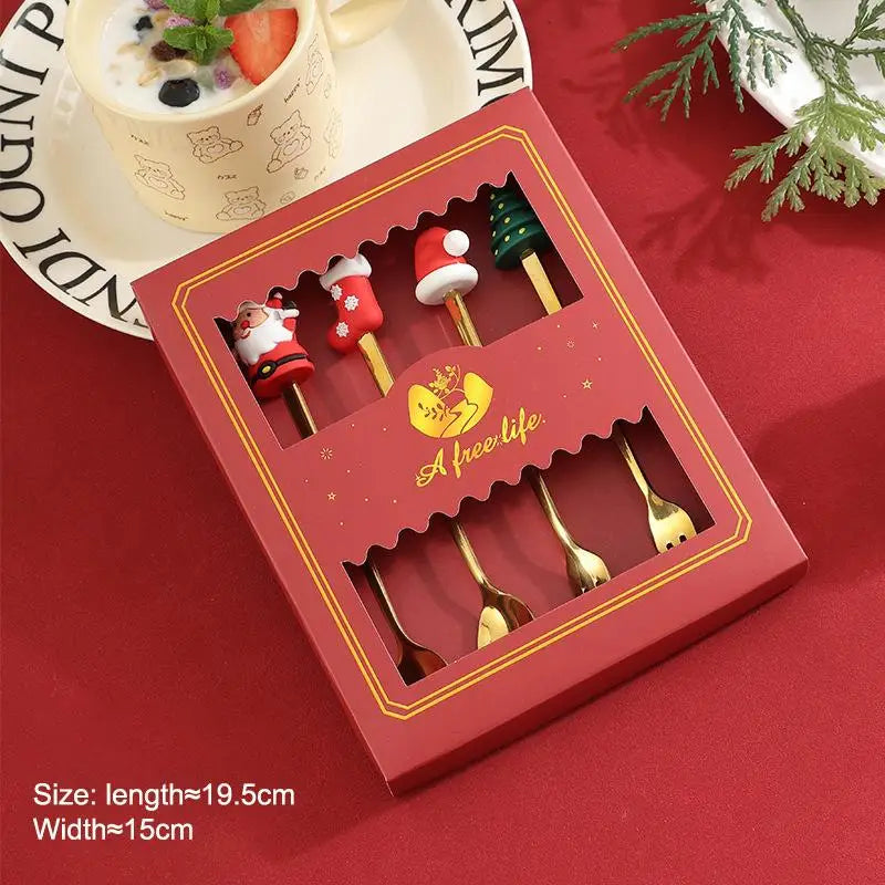 Stainless Steel Christmas Cutlery Gift Box
