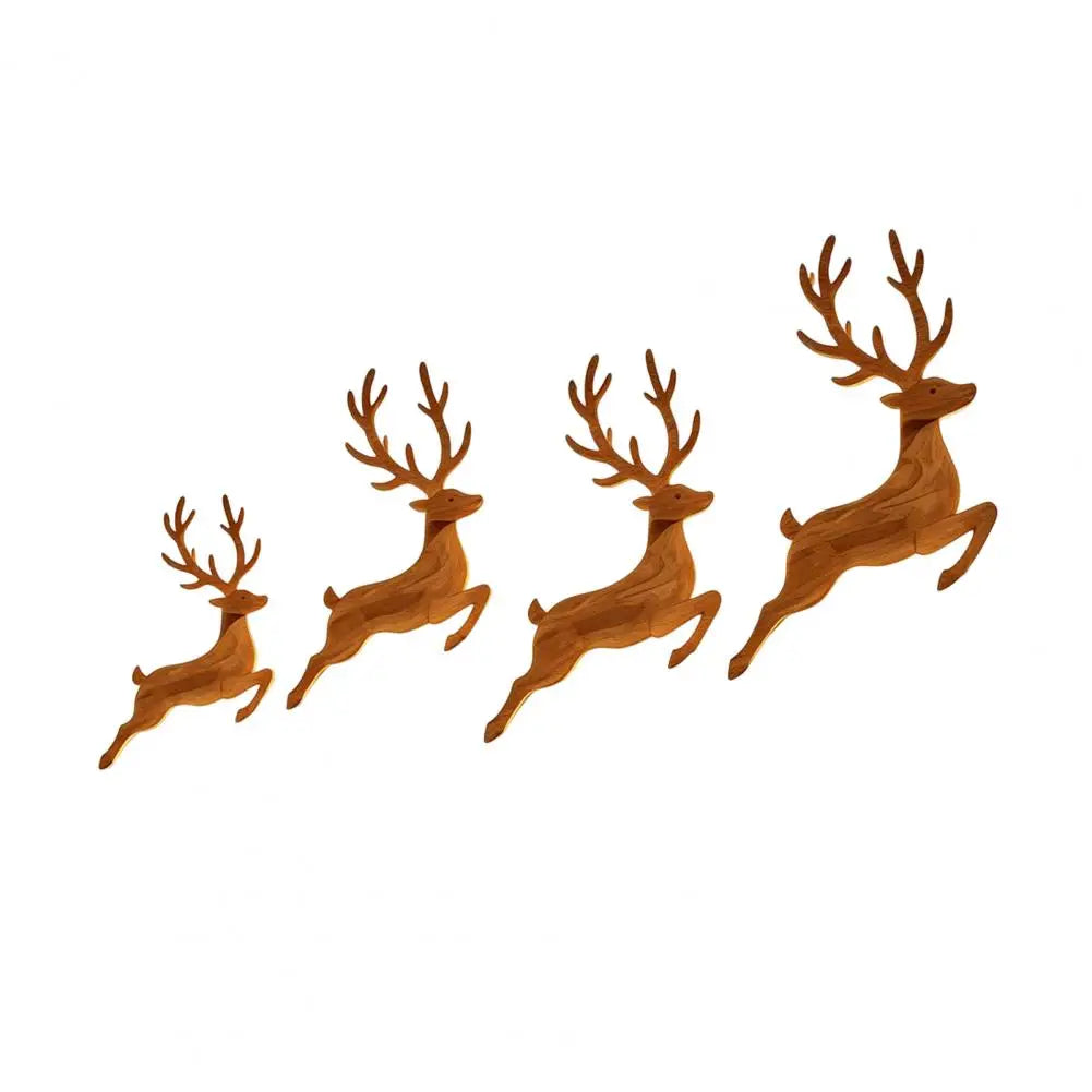 Christmas Reindeer Wall Light Wooden LED Reindeer Silhouette with Warm Backlight Battery Operated Lighted Wall Art Home Decor