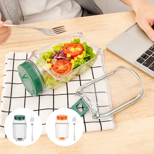 Salad portable container jar