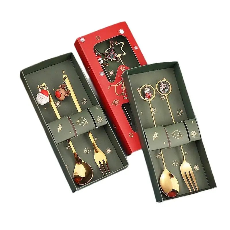 Stainless Steel Christmas Cutlery Gift Box