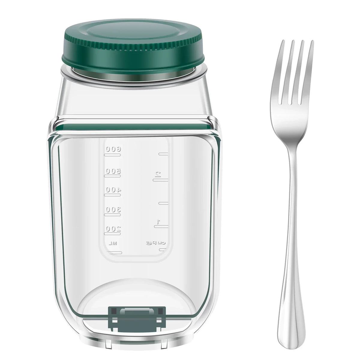 Salad portable container jar