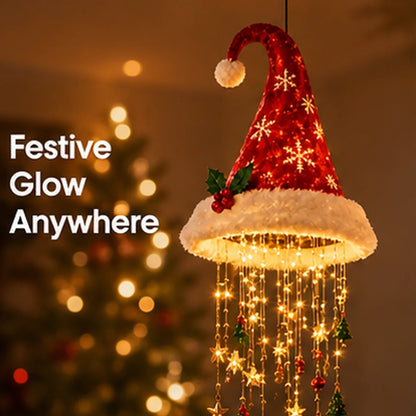 Christmas Lighted Santa Hat Chandelier