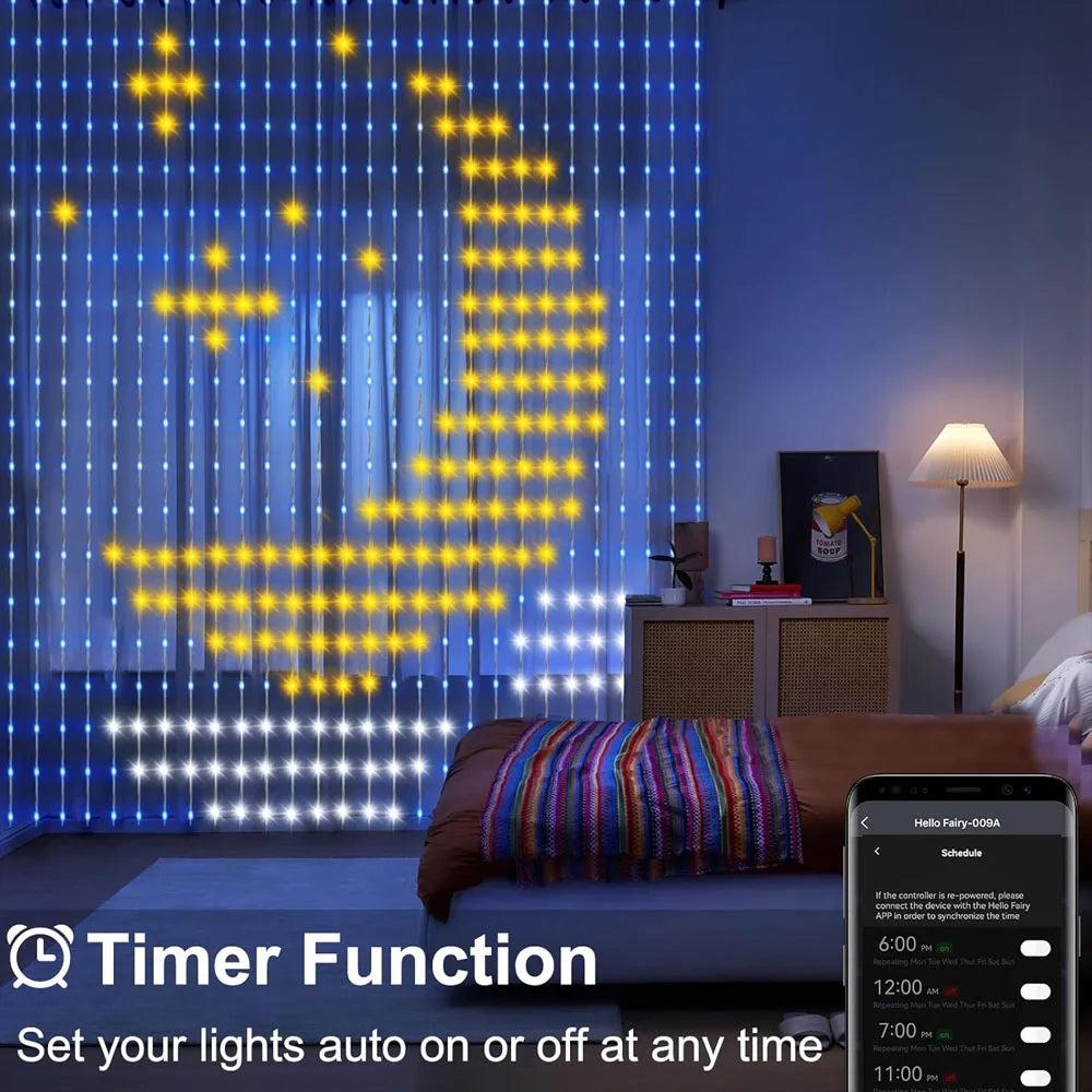 Smart LED Curtain String Lights  for Christmas