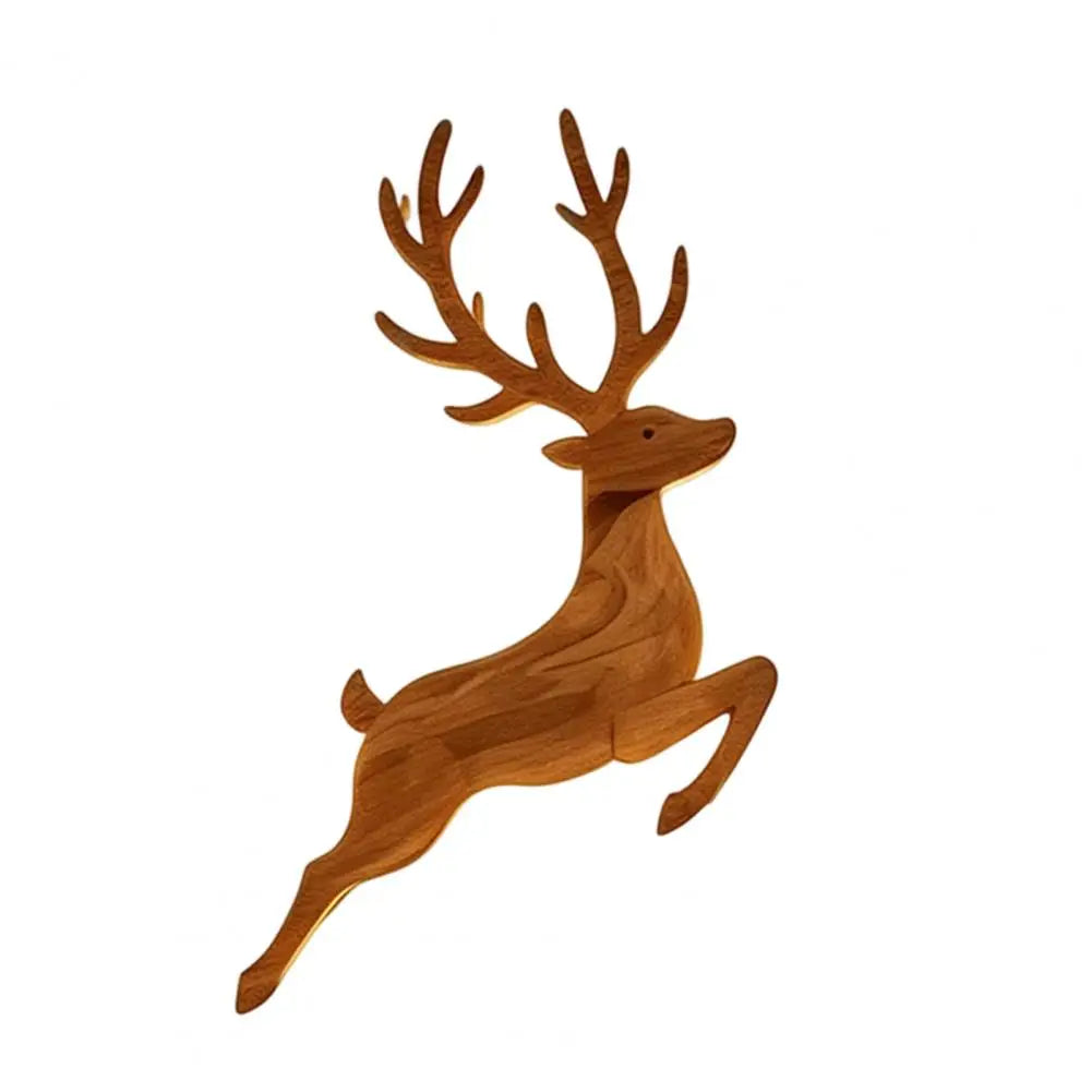 Christmas Reindeer Wall Light Wooden LED Reindeer Silhouette with Warm Backlight Battery Operated Lighted Wall Art Home Decor