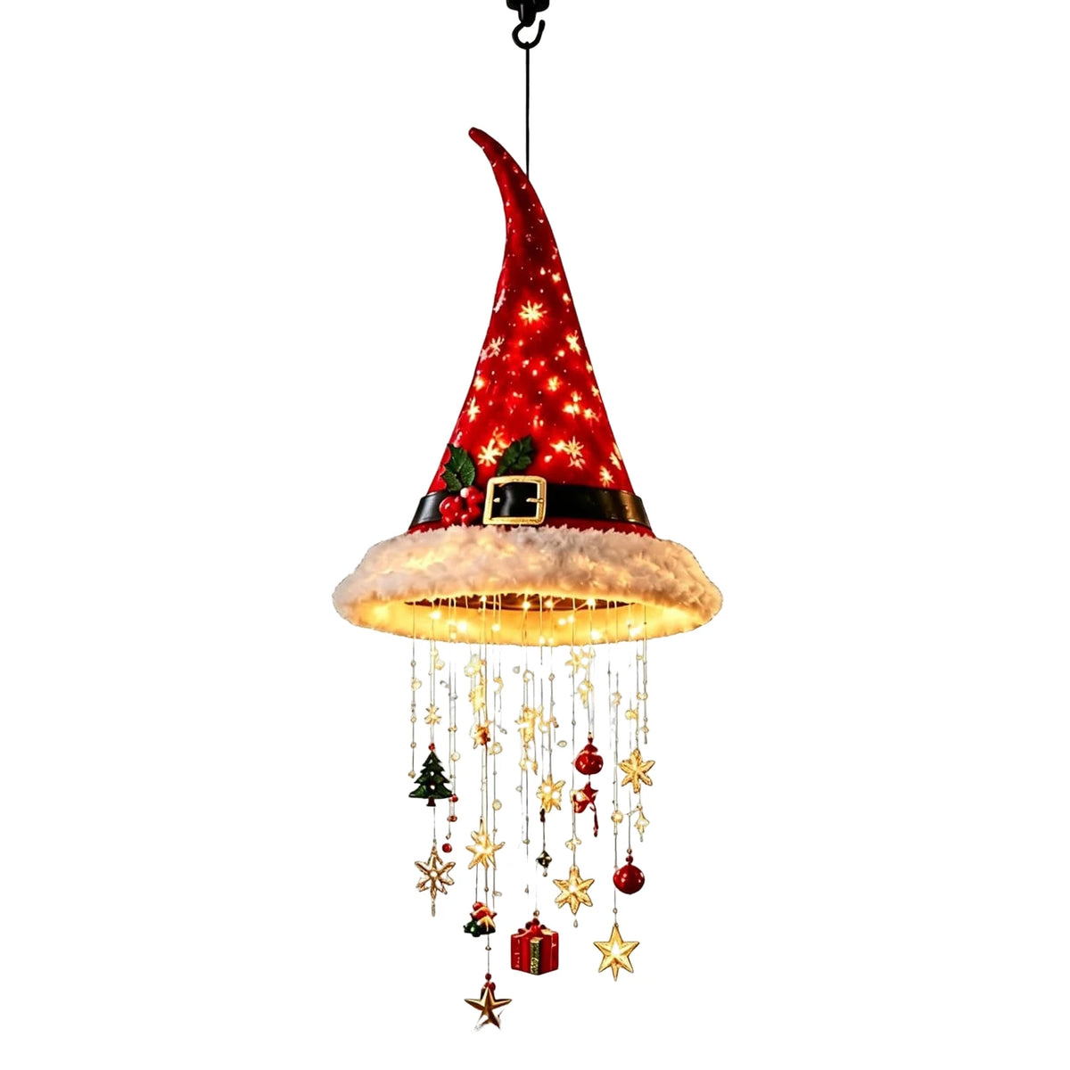 Christmas Lighted Santa Hat Chandelier