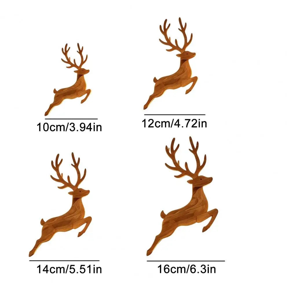 Christmas Reindeer Wall Light Wooden LED Reindeer Silhouette with Warm Backlight Battery Operated Lighted Wall Art Home Decor