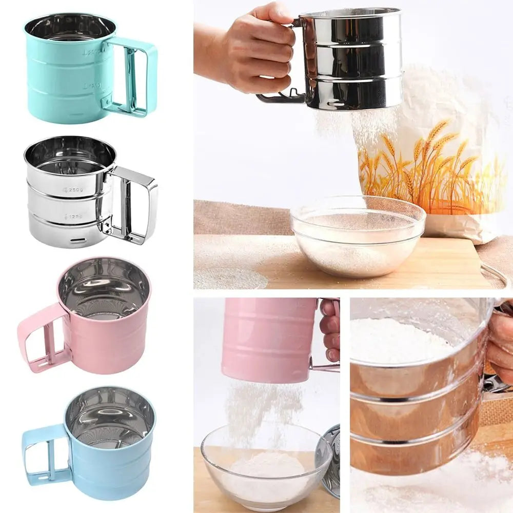 Stainless Steel Flour Sieve with Cup