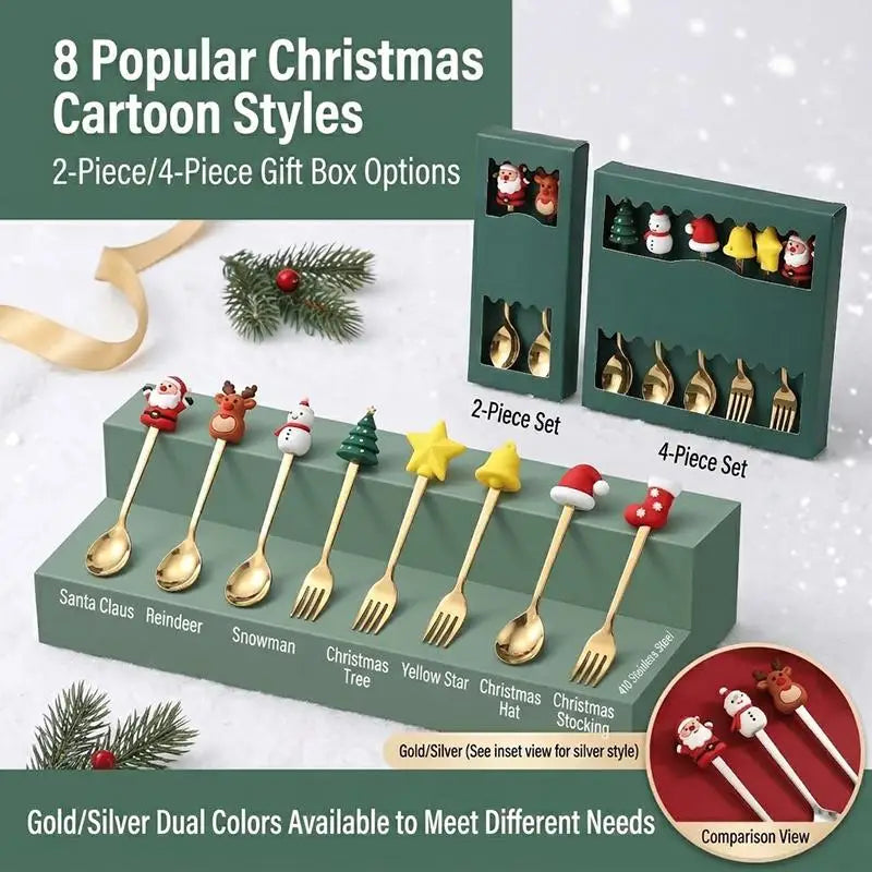 Stainless Steel Christmas Cutlery Gift Box