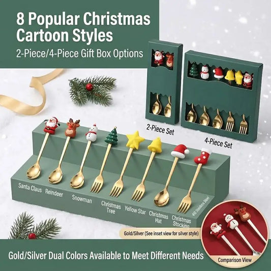 Stainless Steel Christmas Cutlery Gift Box