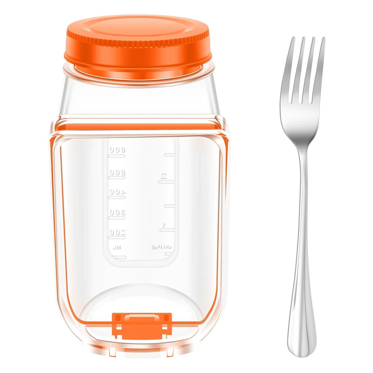 Salad portable container jar