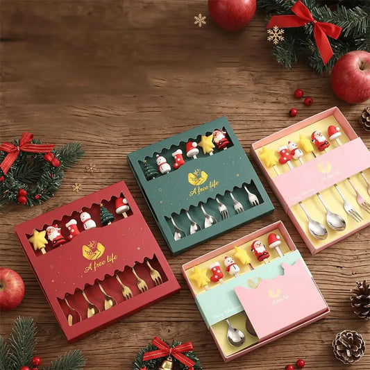 Stainless Steel Christmas Cutlery Gift Box