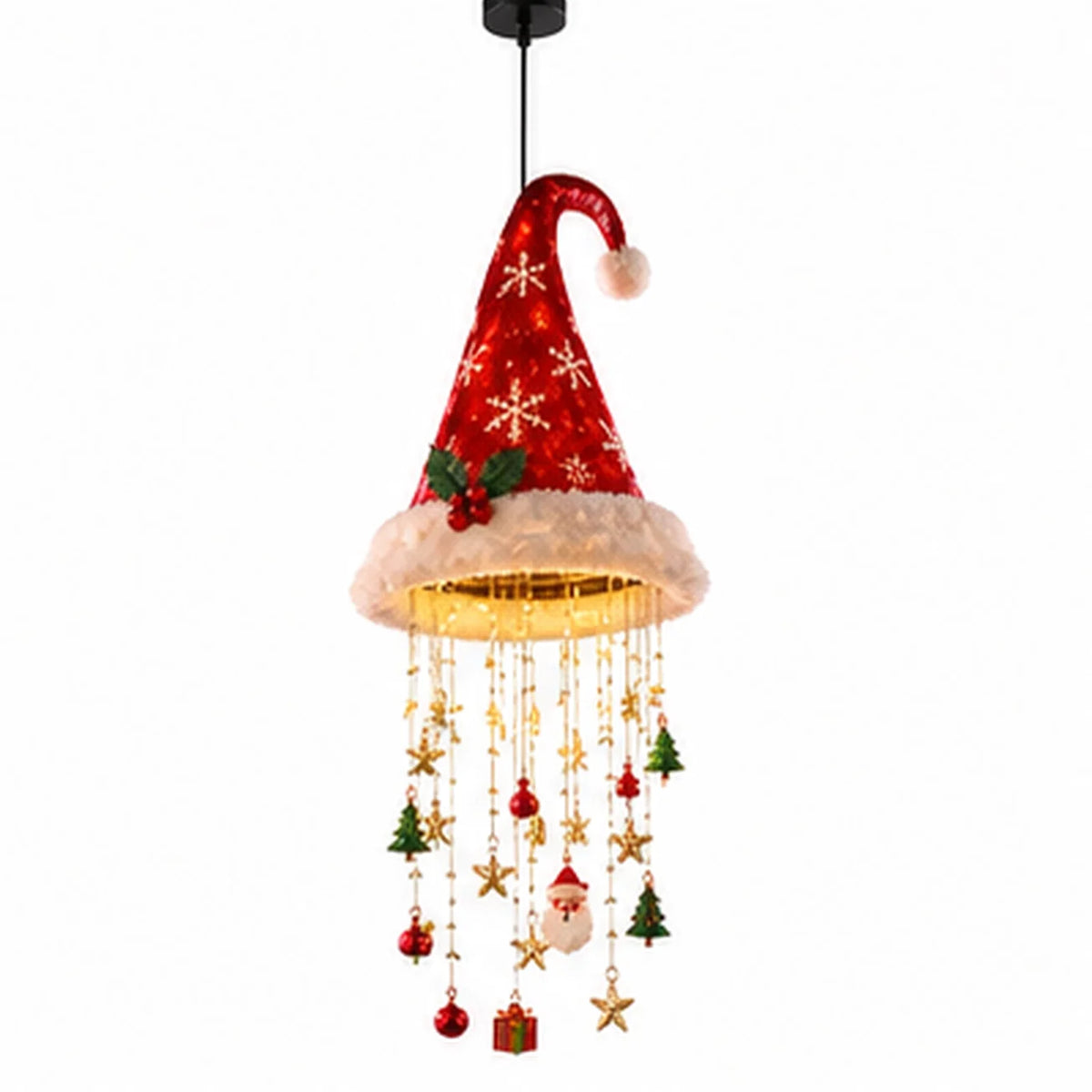 Christmas Lighted Santa Hat Chandelier