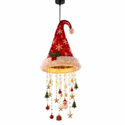 Christmas Lighted Santa Hat Chandelier