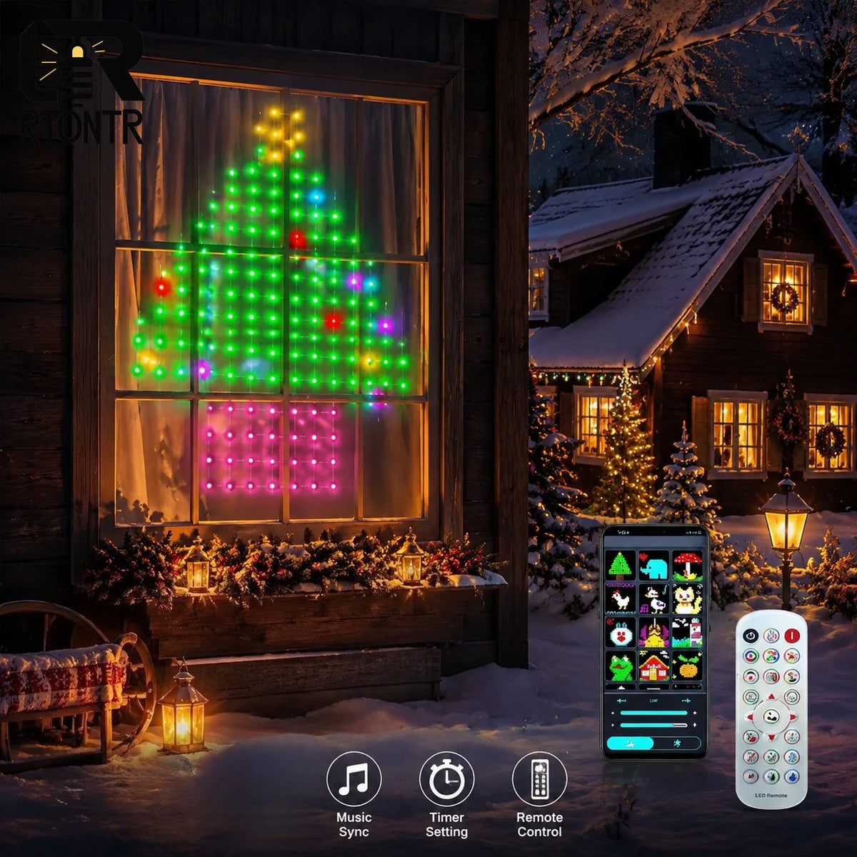 Smart LED Curtain String Lights  for Christmas