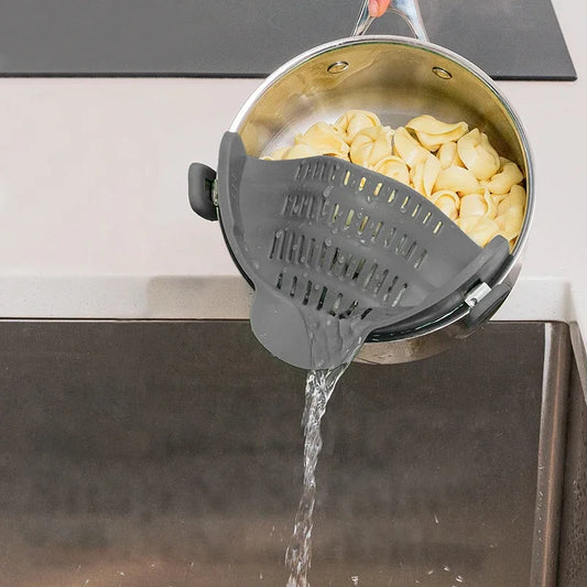 Universal Silicone Clip on Pan Pot Strainer