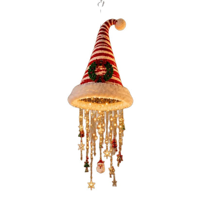 Christmas Lighted Santa Hat Chandelier