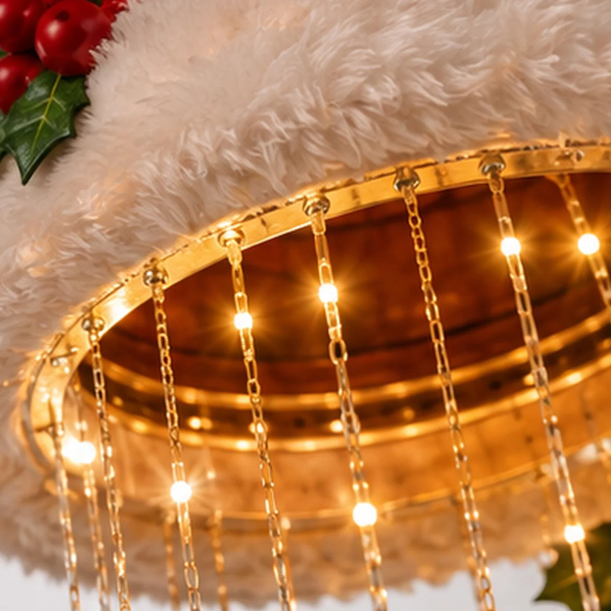 Christmas Lighted Santa Hat Chandelier