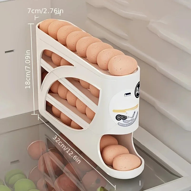3-Tier Rolling Egg Storage Container for Refrigerator