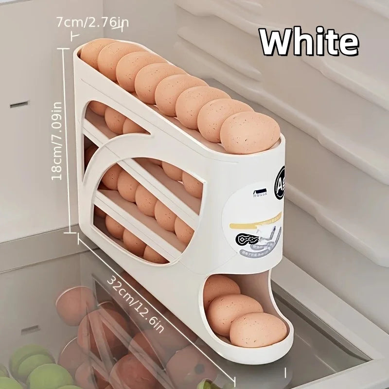 3-Tier Rolling Egg Storage Container for Refrigerator